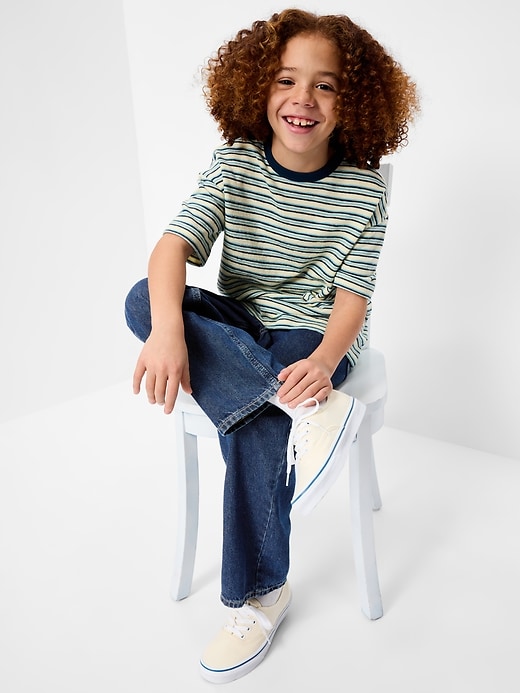 L'image numéro 3 présente Jean Wow droit à taille extensible pour garçon