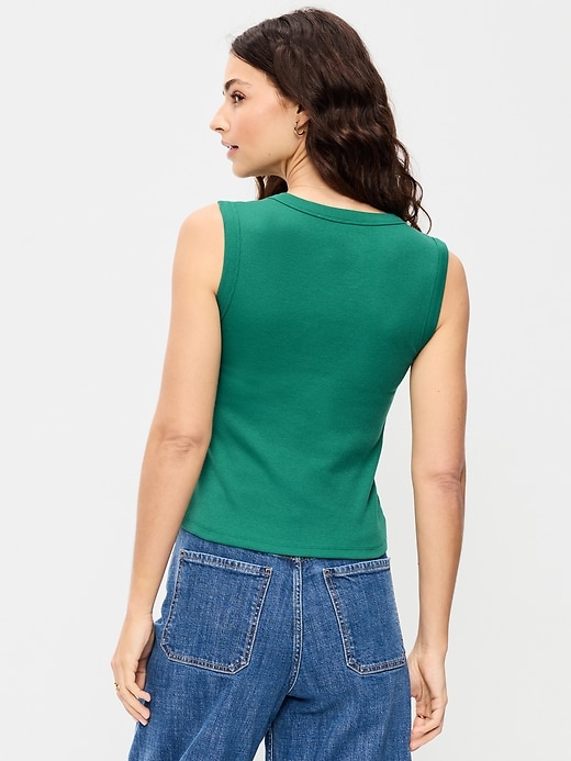 Image number 2 showing, Snug Crop V-Neck Tank Top