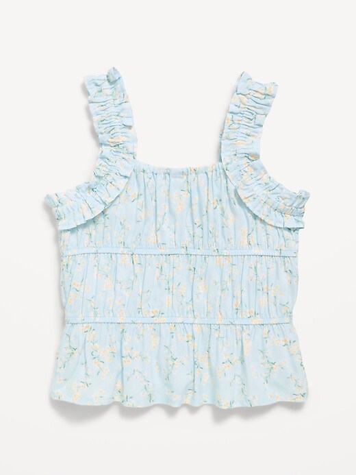 Image number 3 showing, Printed Sleeveless Ruffled Top for Girls