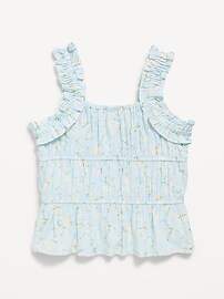 Image number 3 showing, Printed Sleeveless Ruffled Top for Girls