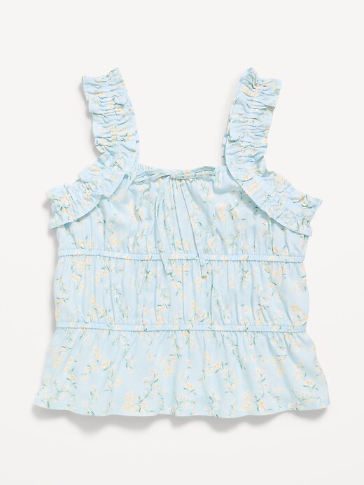 Image number 2 showing, Printed Sleeveless Ruffled Top for Girls