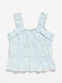 Image number 2 showing, Printed Sleeveless Ruffled Top for Girls