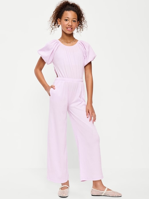 Image number 1 showing, Fit and Flare Side-Cutout Jumpsuit for Girls