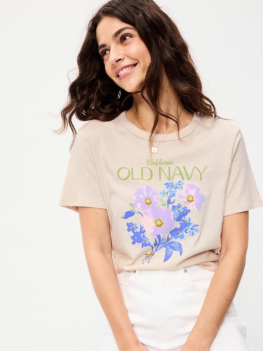 L'image numéro 3 présente T-shirt ras du cou à logo imprimé