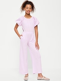 Image number 1 showing, Fit and Flare Side-Cutout Jumpsuit for Girls