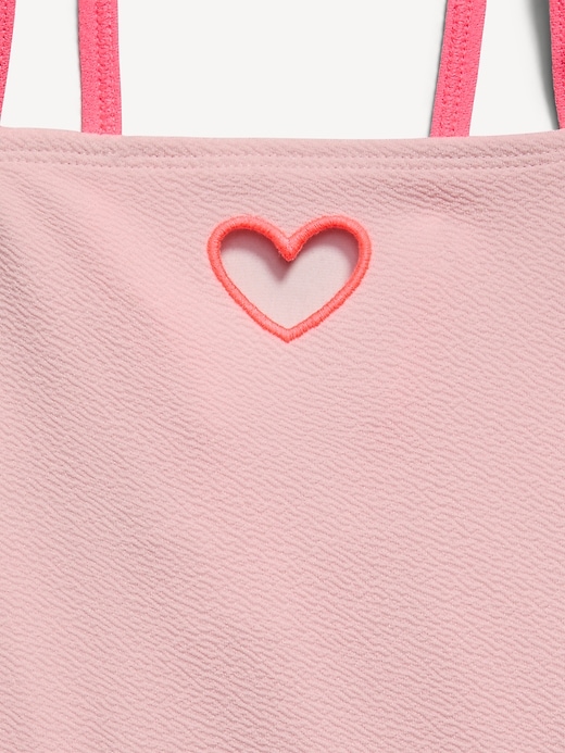 Image number 2 showing, Heart Cutout One-Piece Swimsuit for Girls