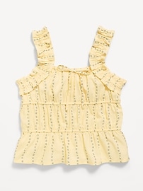 Image number 1 showing, Printed Sleeveless Ruffled Top for Girls