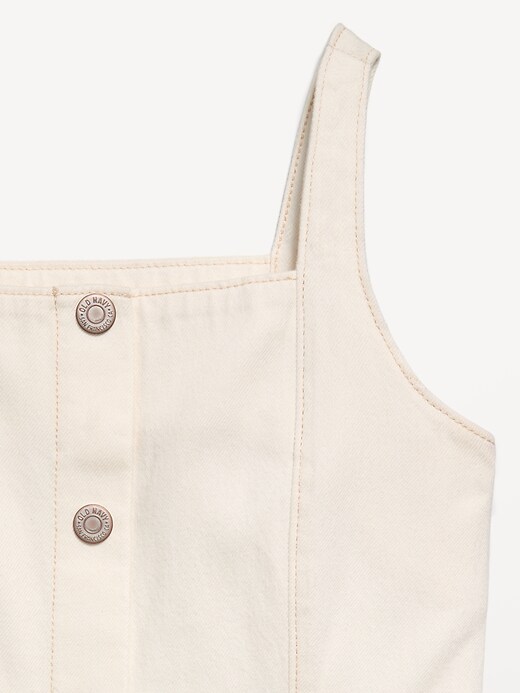 L'image numéro 3 présente Robe ajustée et évasée en denim à manches longues et devant boutonné pour fille