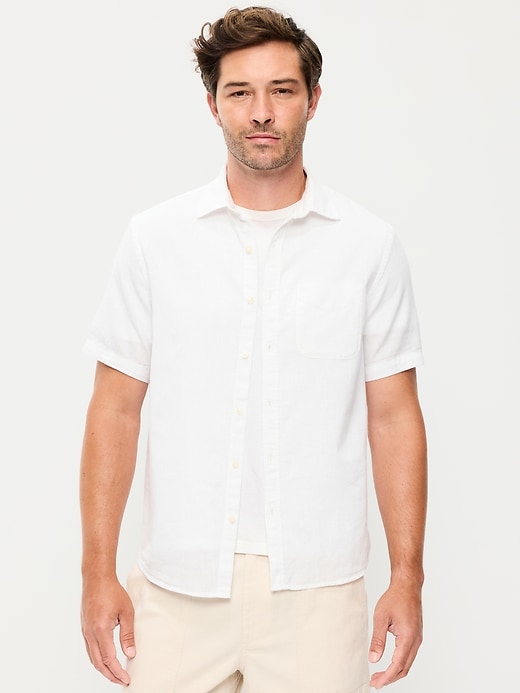 Image number 1 showing, Classic Fit Everyday Linen-Blend Shirt