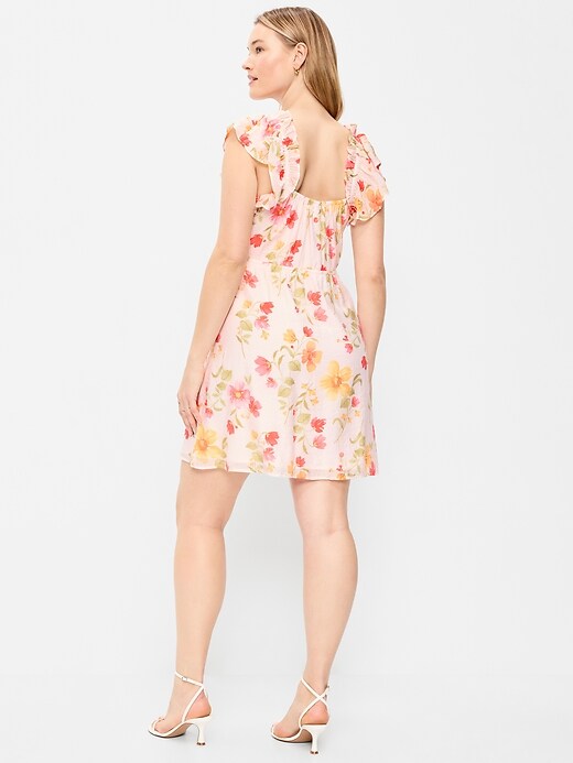 Image number 7 showing, Flutter-Sleeve Fit & Flare Mini Dress