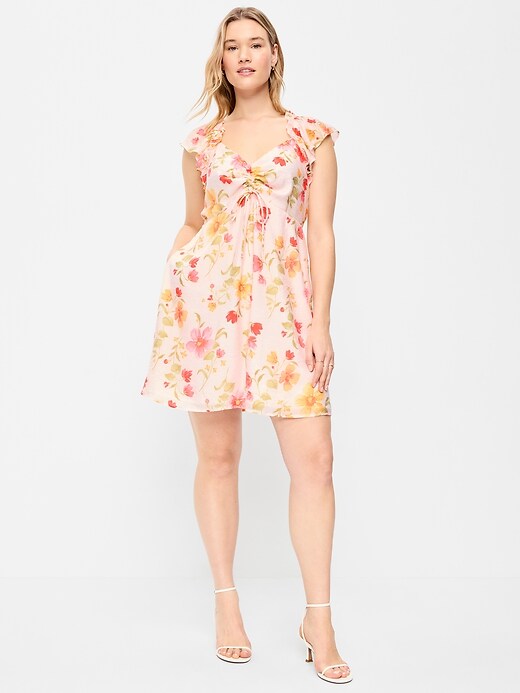 Image number 6 showing, Flutter-Sleeve Fit & Flare Mini Dress