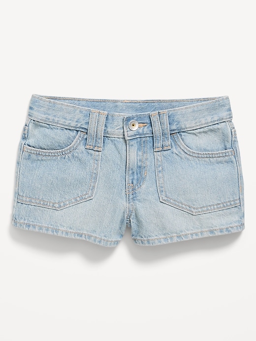 Image number 4 showing, Low-Rise Utility Jean Shorts for Girls