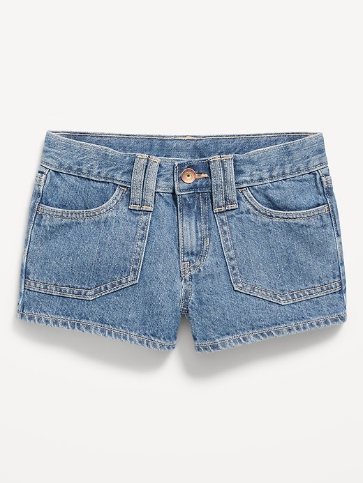 Image number 1 showing, Low-Rise Utility Jean Shorts for Girls