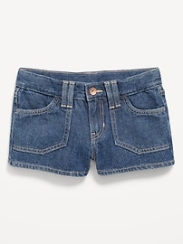 Image number 3 showing, Low-Rise Utility Jean Shorts for Girls