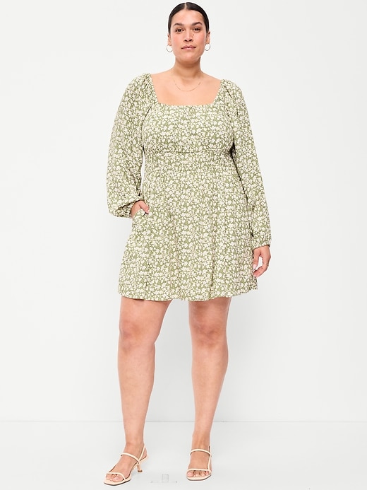 Image number 7 showing, Long-Sleeve Square-Neck Mini Dress