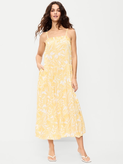 Image number 1 showing, Airy Smocked Maxi Dress