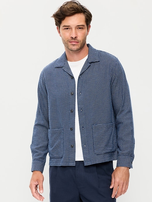 Image number 1 showing, Long-Sleeve Textured Camp Shirt