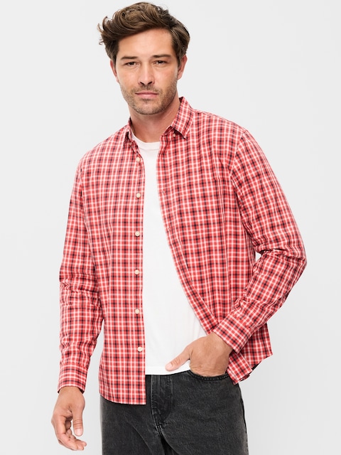 Classic Fit Everyday Plaid Poplin Shirt