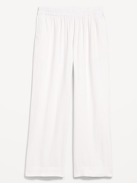 High-Waisted Linen-Blend Wide-Leg Pants