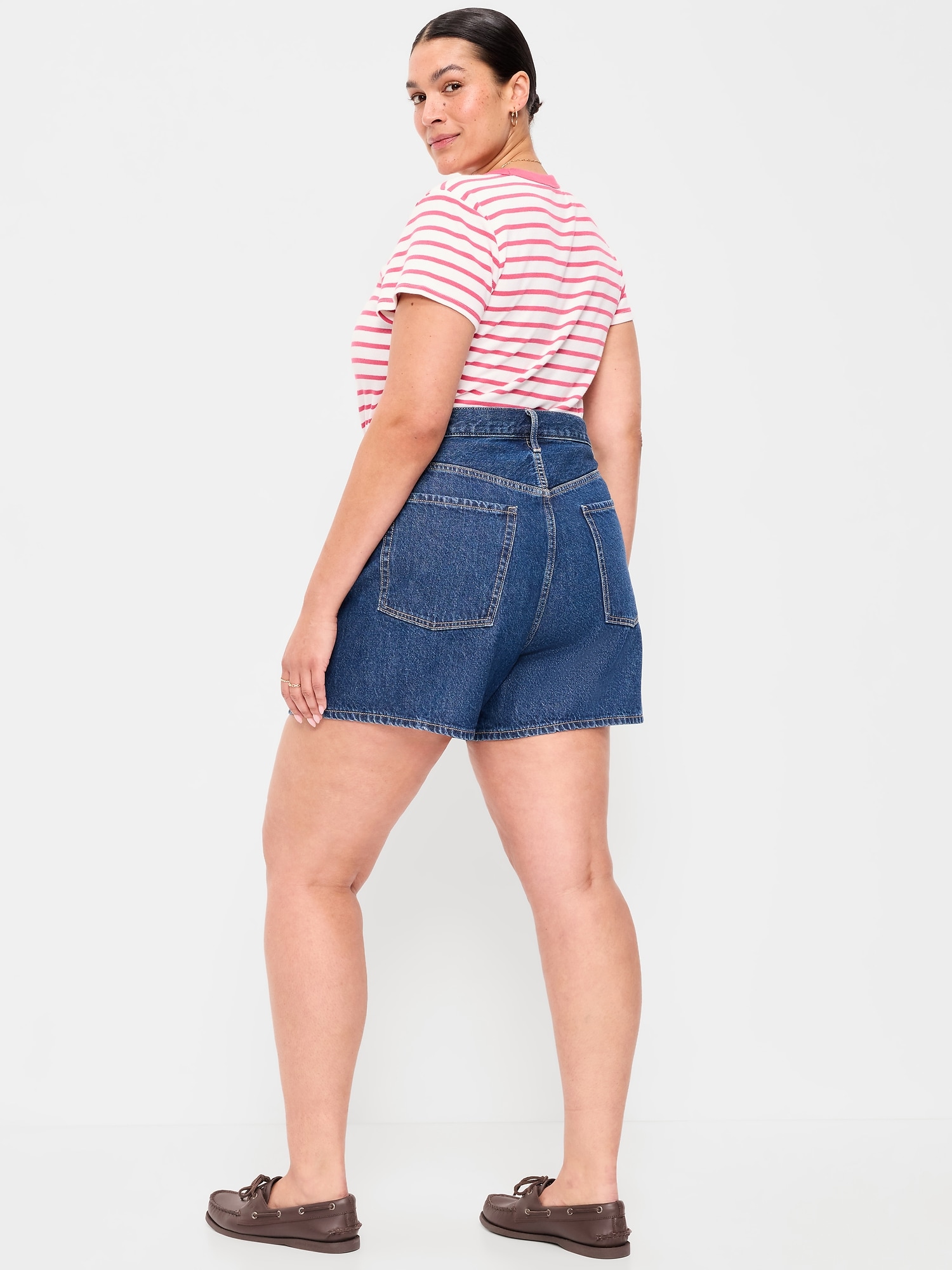 High-Waisted Wow Baggy Jean Shorts -- 5-inch inseam