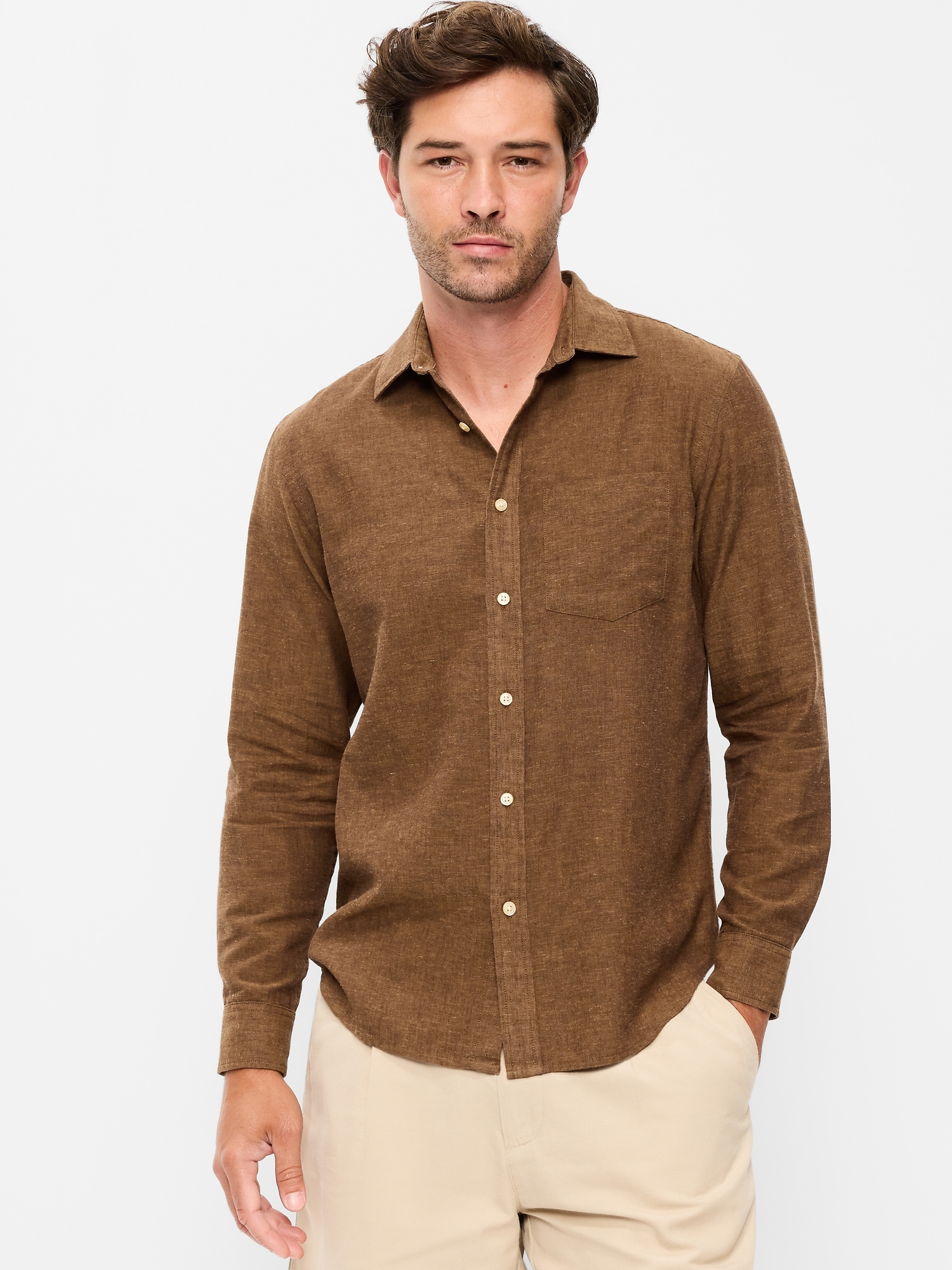 Classic Fit Linen-Blend Shirt