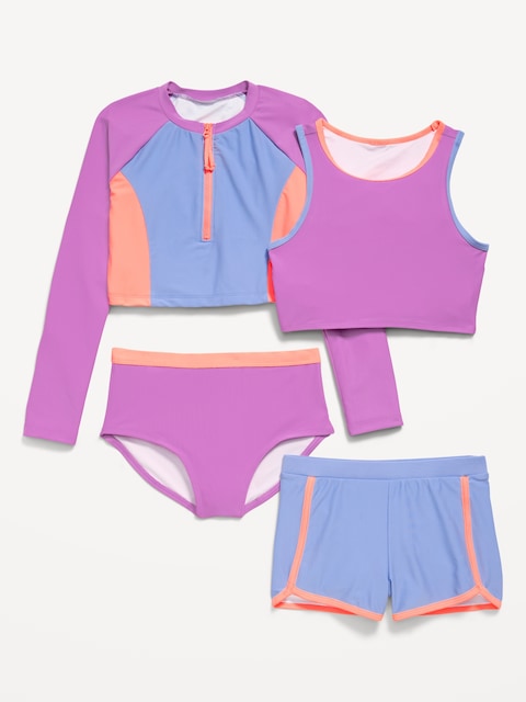 Zip Rashguard Swim 4-Piece for Girls