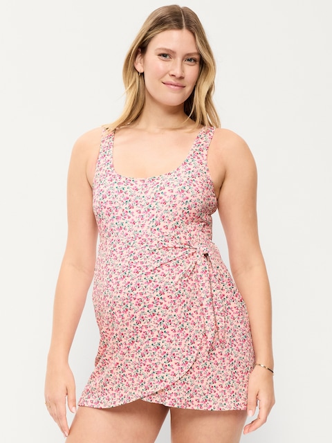 Maternity Classic Wrap Swim Dress