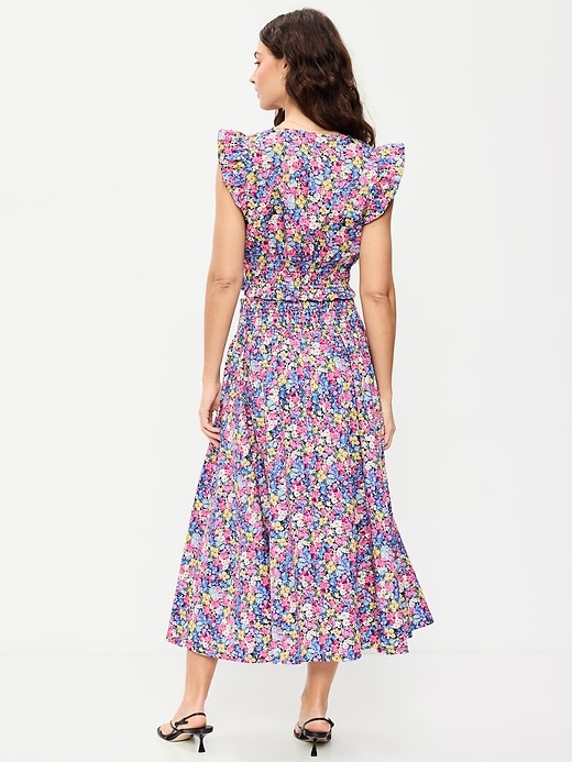 L'image numéro 3 présente Jupe mi-longue à taille smockée