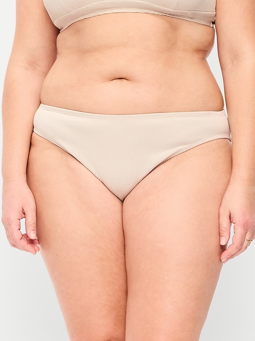 Image number 7 showing, Ribbed Mid-Rise Bikini Swim Bottoms