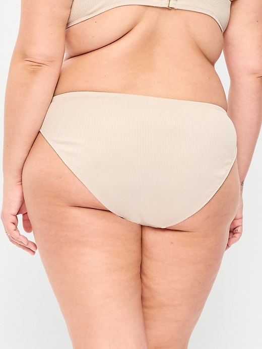 Image number 8 showing, Ribbed Mid-Rise Bikini Swim Bottoms