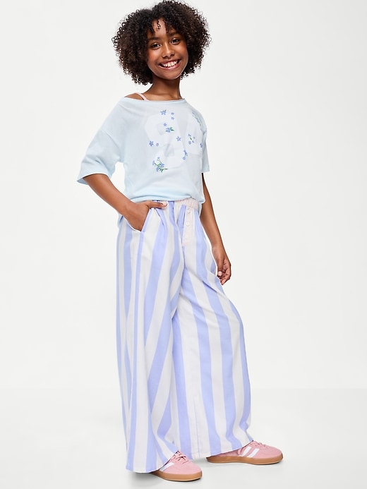 L'image numéro 3 présente Pantalon ample à enfiler en sergé pour fille