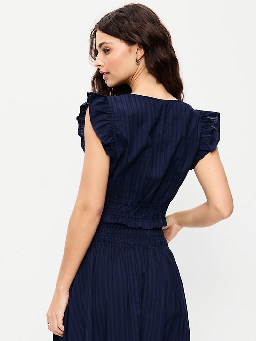 Image number 2 showing, Flutter-Sleeve Poplin Top