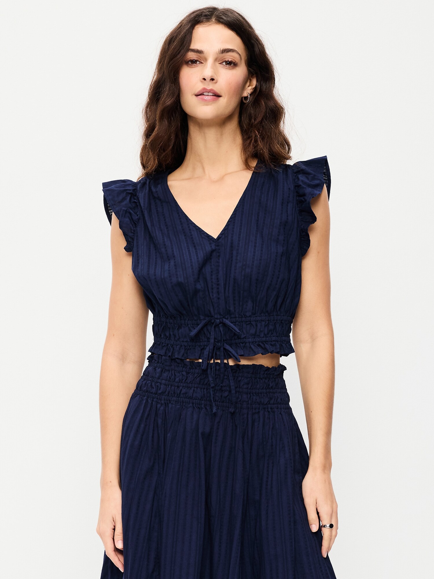 Flutter-Sleeve Poplin Top
