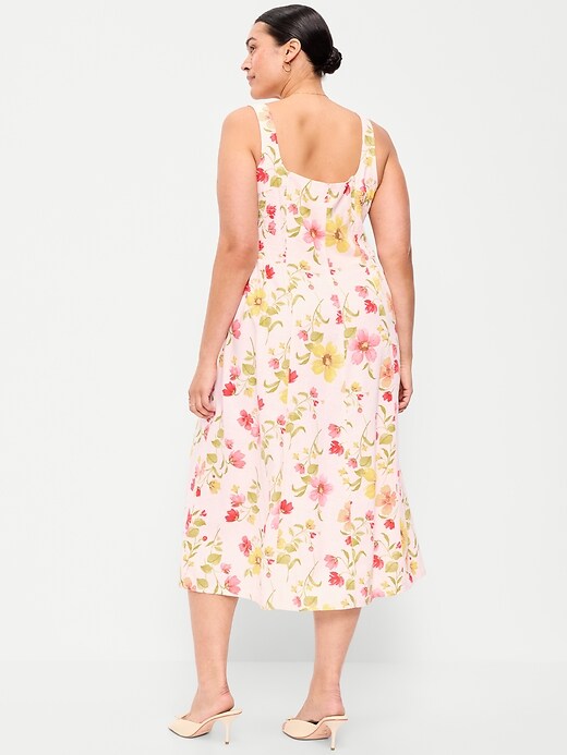 Image number 9 showing, Fit & Flare Sleeveless Linen-Blend Midi Dress