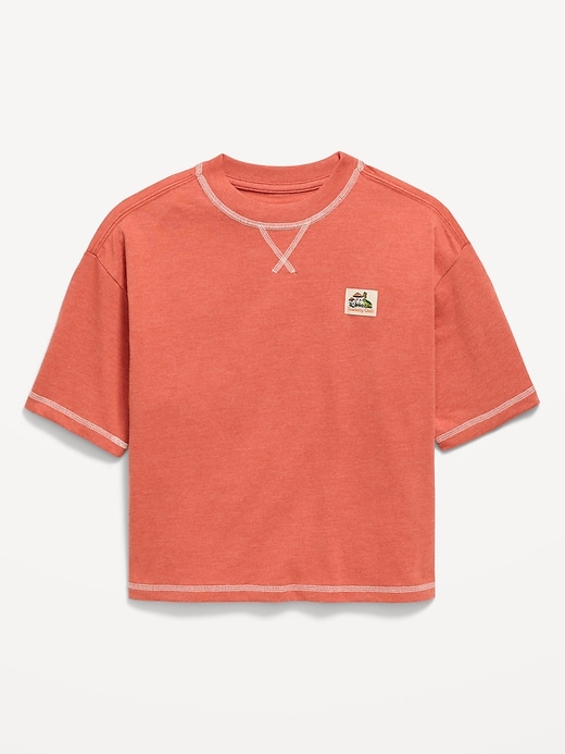 L'image numéro 1 présente T-shirt droit surdimensionné à manches courtes pour garçon