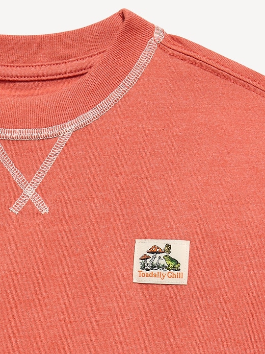 L'image numéro 4 présente T-shirt droit surdimensionné à manches courtes pour garçon