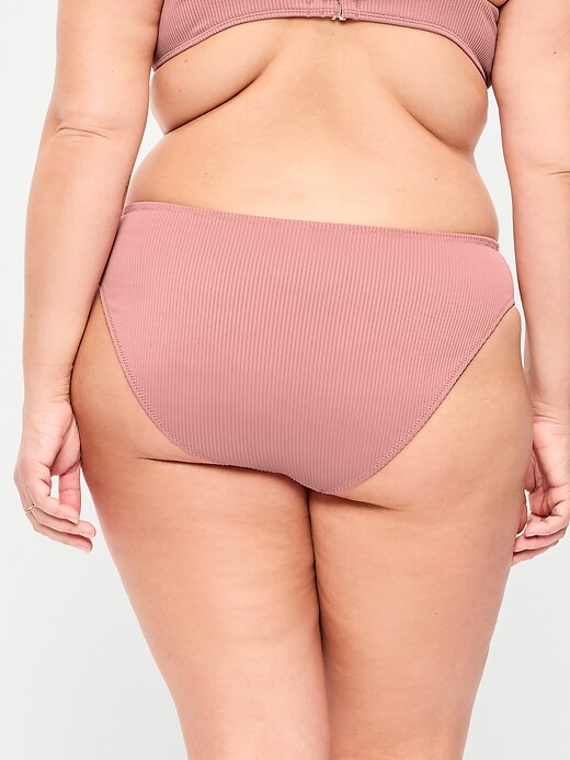 Image number 8 showing, Ribbed Mid-Rise Bikini Swim Bottoms