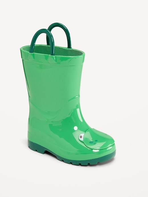Image number 1 showing, Tall Frog-Graphic Rain Boots for Toddler Boys