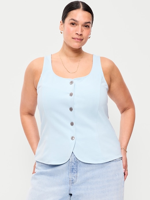 Image number 7 showing, Sleeveless Button-Down Top
