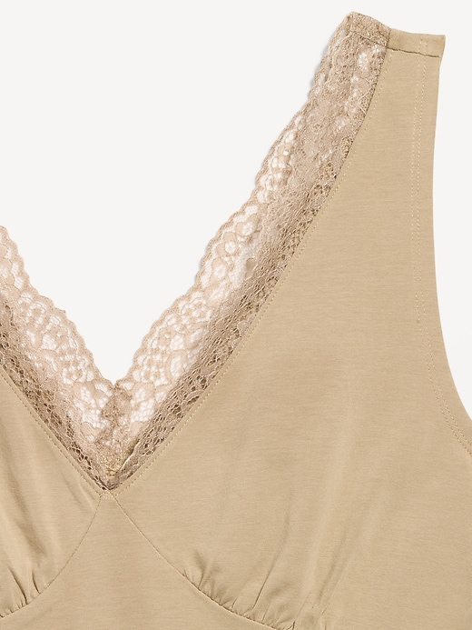 Image number 4 showing, Sleeveless Lace-Trim V-Neck Ribbed Top