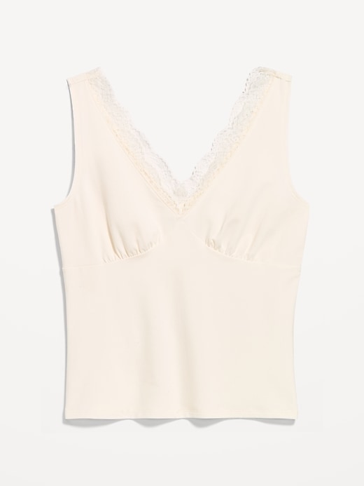 Image number 5 showing, Sleeveless Lace-Trim V-Neck Ribbed Top