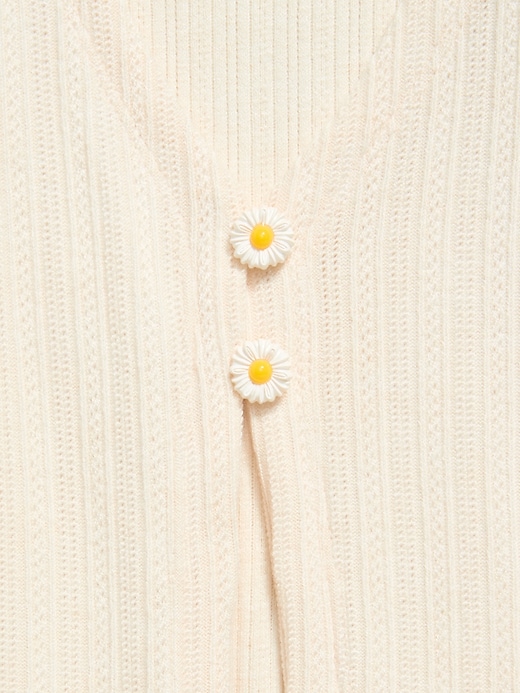 Image number 4 showing, Pointelle-Knit V-Neck Cardigan for Girls