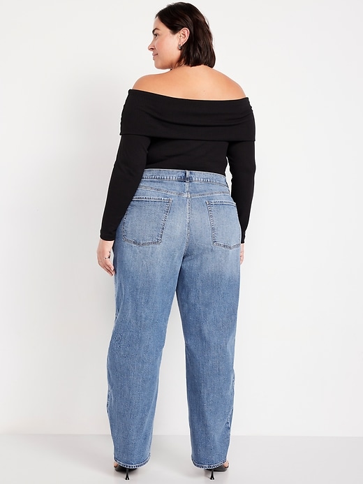 Image number 9 showing, High-Waisted Barrel Full Length Jeans