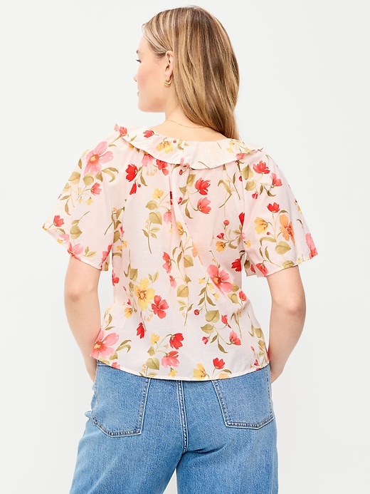 Image number 6 showing, Ruffle Tie-Front Top