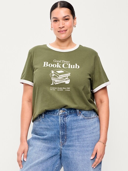 Image number 6 showing, EveryWear Crew-Neck Graphic Ringer T-Shirt