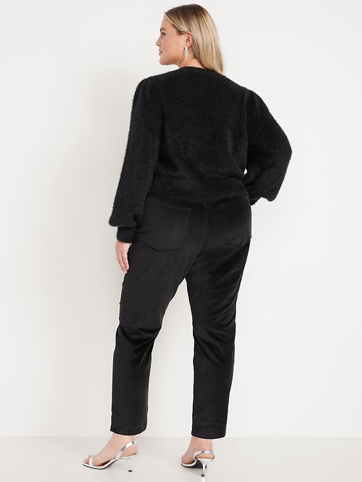 Image number 6 showing, High-Waisted Velvet OG Straight Ankle Pants