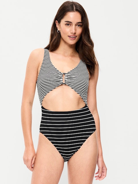 MAILLOT DE BAIN UNE-PIÈCE TEXTURÉ À DÉCOUPE