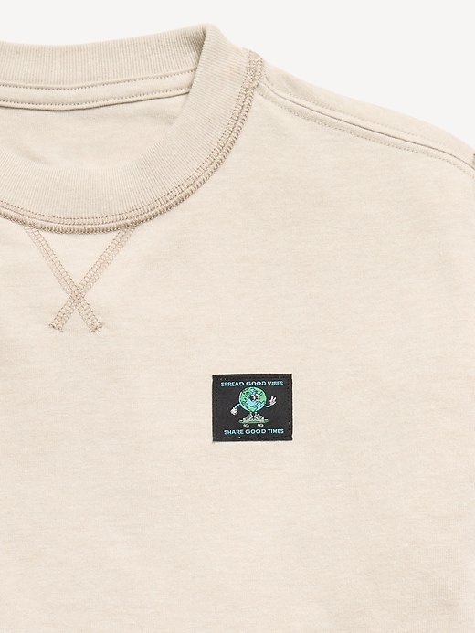 L'image numéro 4 présente T-shirt droit surdimensionné à manches courtes pour garçon