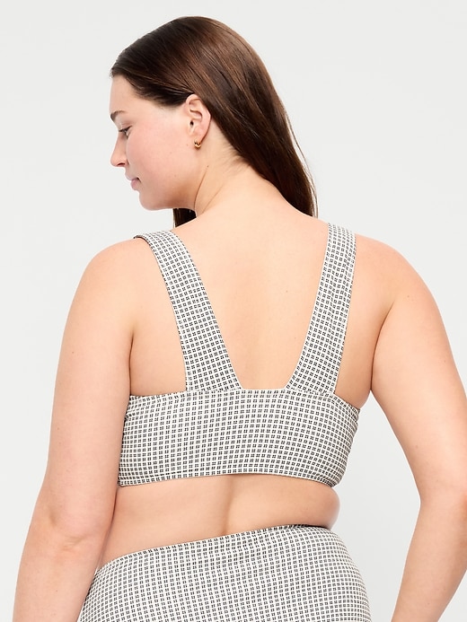 L'image numéro 6 présente Haut de bikini long en piqué