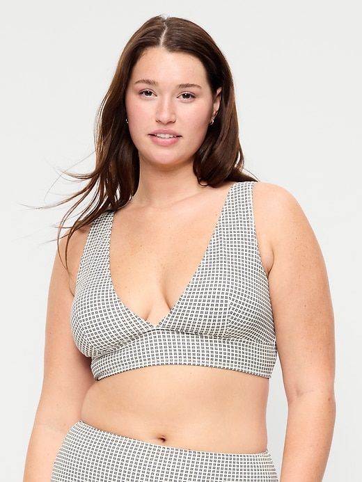 L'image numéro 5 présente Haut de bikini long en piqué